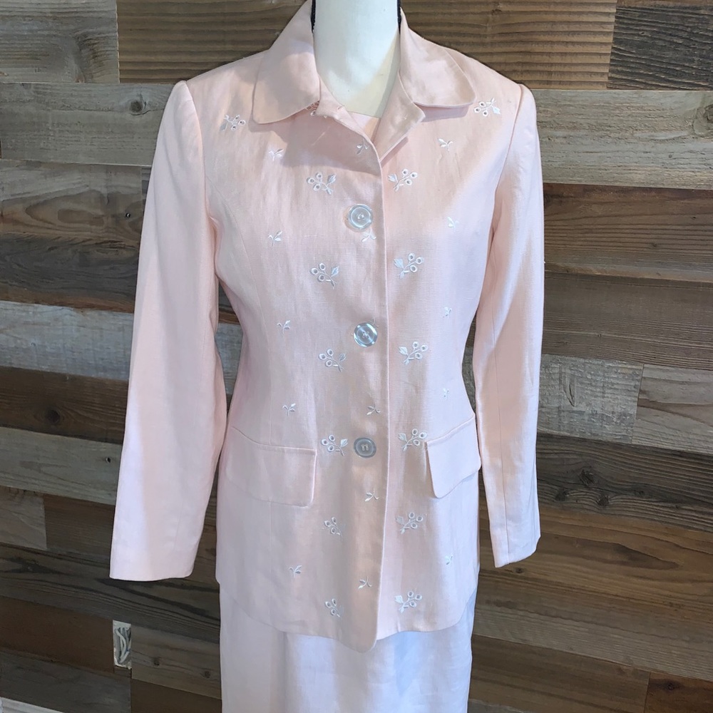 Pink Linen Dress with Jacket